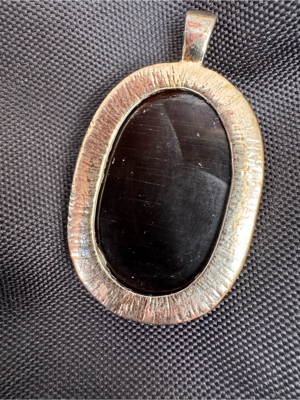 Vintage Banded Agate Pendant Gold Plated - Picture 5 of 16